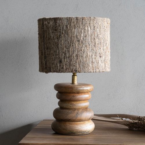 Libra Leon Natural Solid Wood Small Table Lamp