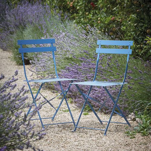 Rive Outdoor Droite Bistro Chairs Set of 2 Cove Blue