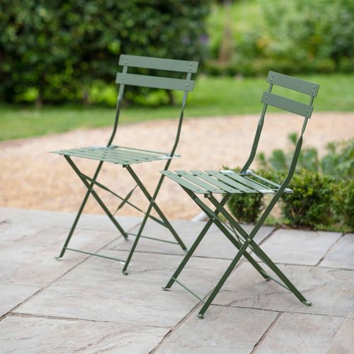 Rive Outdoor Droite Bistro Chairs Set of 2 Thistle Green