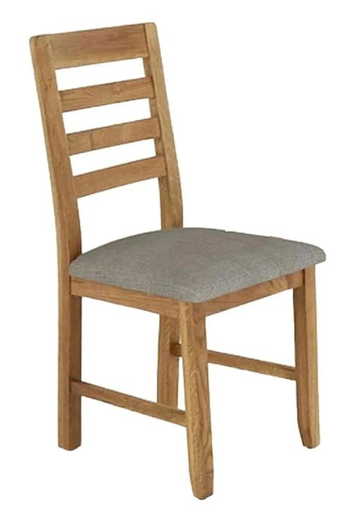 2 x Bergen Linen Fabric Ladder Back Dining Chair - Assembled