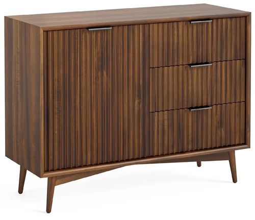 Harley Fluted Dark Wood 95cm Small Sideboard