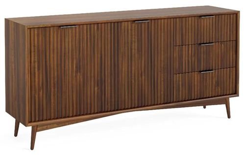 Harley Fluted Dark Wood Medium 2 Door Sideboard