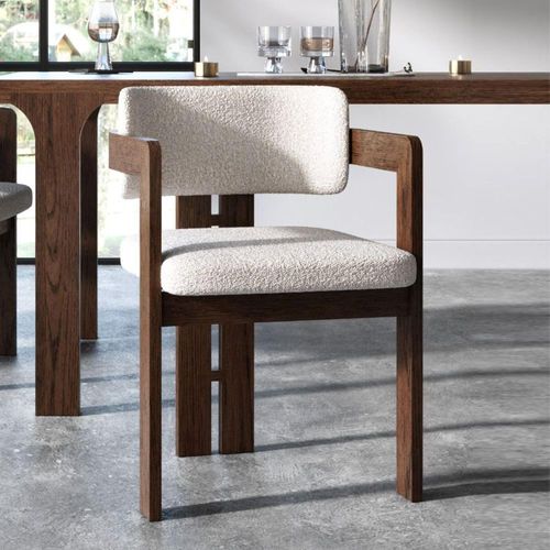 2 x California Dark Oak and Fabric Dining Chair