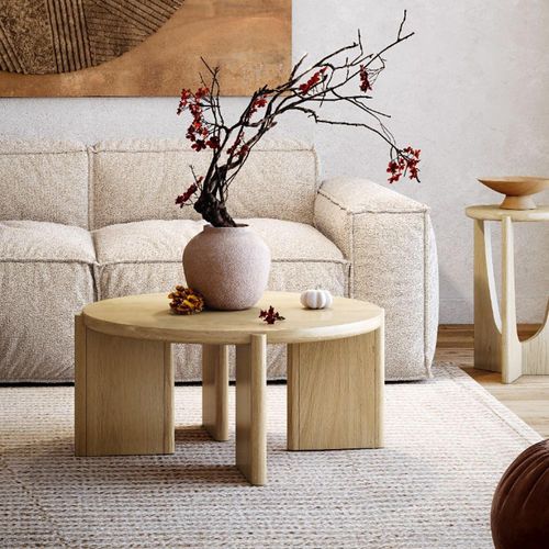 Cara Oak Round Coffee Table