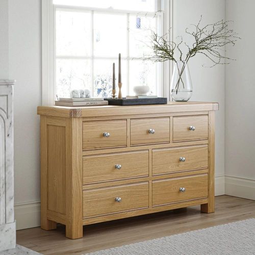 Normandy Oak 3+4 Drawer Wide Chest