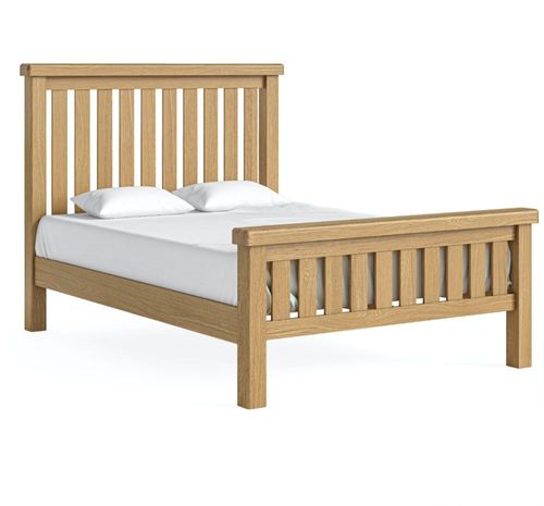 Normandy Oak 4ft 6in Double Slatted Bed