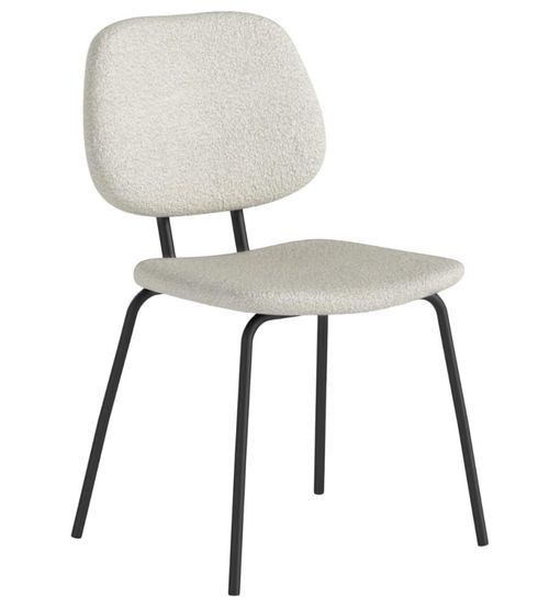 2 x Soho Florence Ivory Boucle Fabric Dining Chair