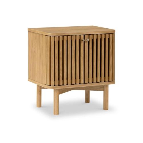 Soho Oak 2 Door Slatted Bedside Table
