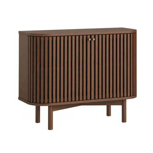 Soho Dark Oak 2 Door Slatted Small Sideboard