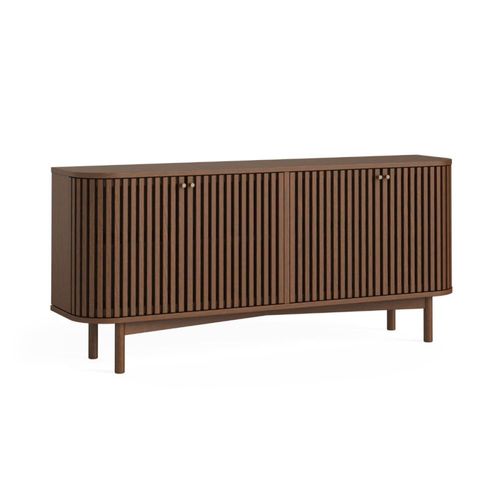 Soho Dark Oak 4 Door Slatted Large Sideboard