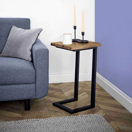 Jersey Oak Industrial Style Square Side Table