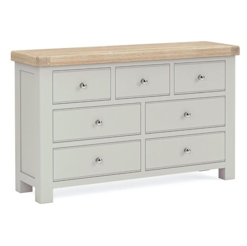 Salcombe Grey Oak 3+4 Drawer Wide Chest