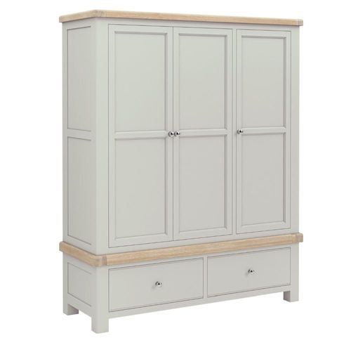 Salcombe Grey Oak 3 Door 2 Drawer Wardrobe