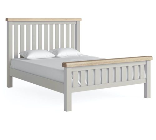 Salcombe Grey Oak 5ft King Size Slatted Bed