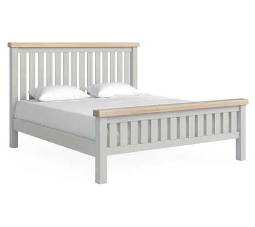 Salcombe Grey Oak 6ft Queen Size Slatted Bed