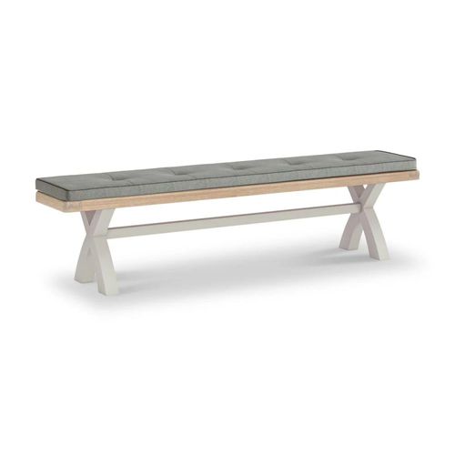 Salcombe Grey Oak Dining Bench with Cross Leg