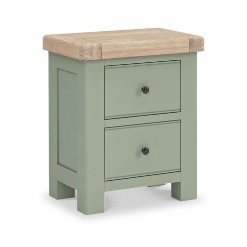 Salcombe Sage Oak 2 Drawer Bedside Cabinet