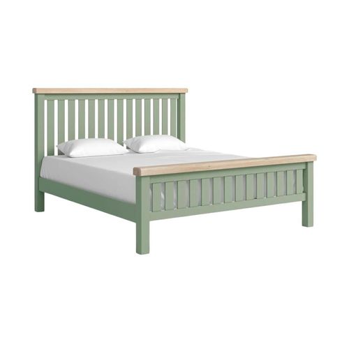 Salcombe Sage Oak 6ft Queen Size Slatted Bed