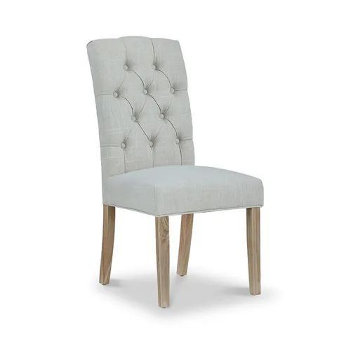 2 x Normandy Natural Fabric Button Back Dining Chair