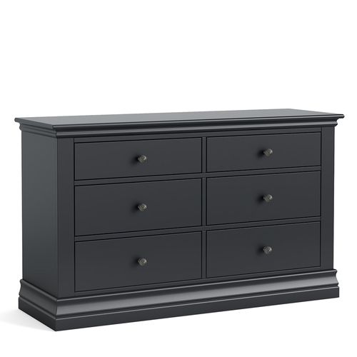 Bordeaux Charcoal 6 Drawer Wide Chest