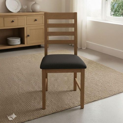 2 x Bergen Victoria Steel Fabric Ladder Back Dining Chair