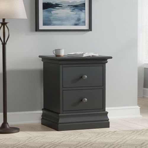 Bordeaux Charcoal 2 Drawer Bedside Cabinet