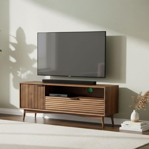 Harley Fluted Dark Wood 110cm TV Unit