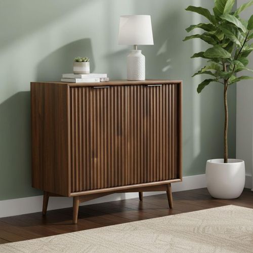 Harley Fluted Dark Wood 2 Door Cupboard