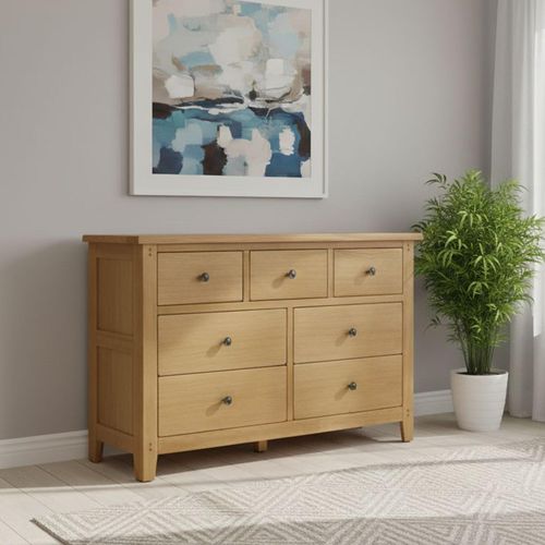 Burford Oak 3+4 Drawer Wide Chest