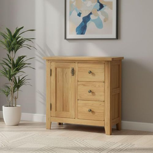 Burford Oak 85cm Small 1 Door Sideboard