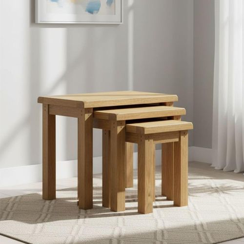 Burford Oak Nest of 3 Tables