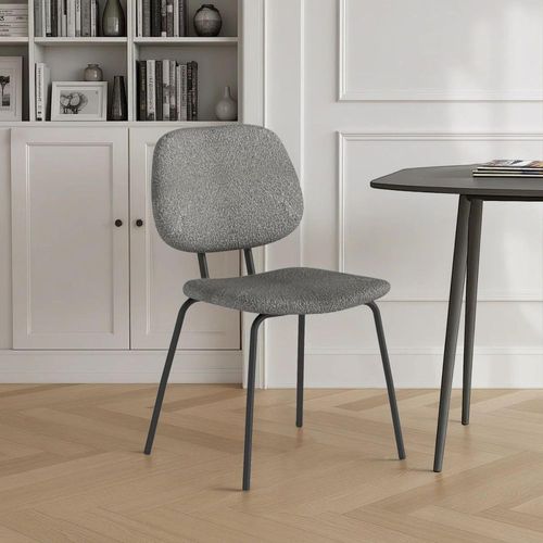 2 x Soho Florence Grey Boucle Fabric Dining Chair