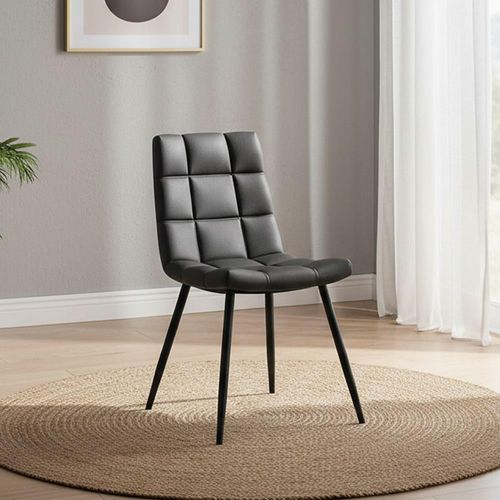 2 x Soho Hudson Dark Grey Faux Leather Dining Chair