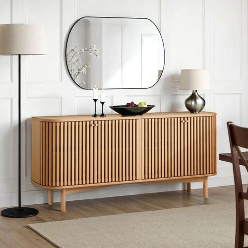 Soho Oak 4 Door Slatted Large Sideboard