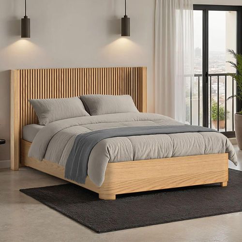 Soho Oak 6ft Queen Size Slatted Bed