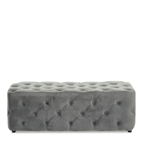 Alea Grey Velvet Fabric Hall Bench