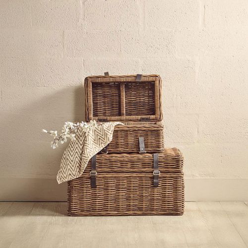 Argento Brown Rattan Storage Basket - Set of 2