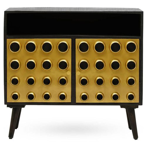 Arti Black Mango Wood 2 Door Small Sideboard - 87.5cm