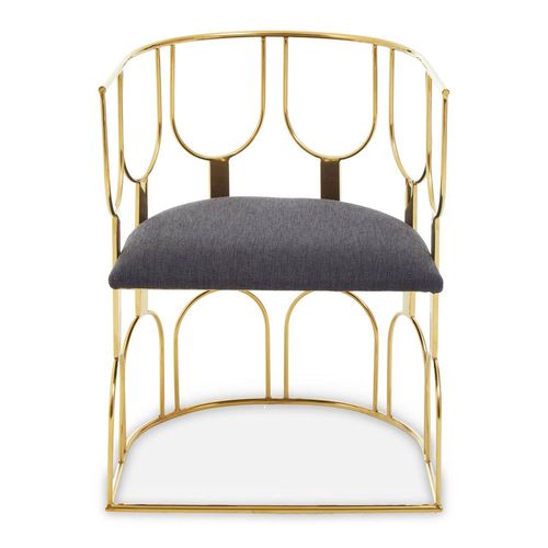Azalea Black Fabric and Gold Metal Dining Chair