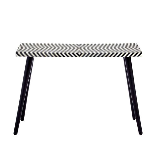Boho Black Bone Inlay Console Table - 110cm