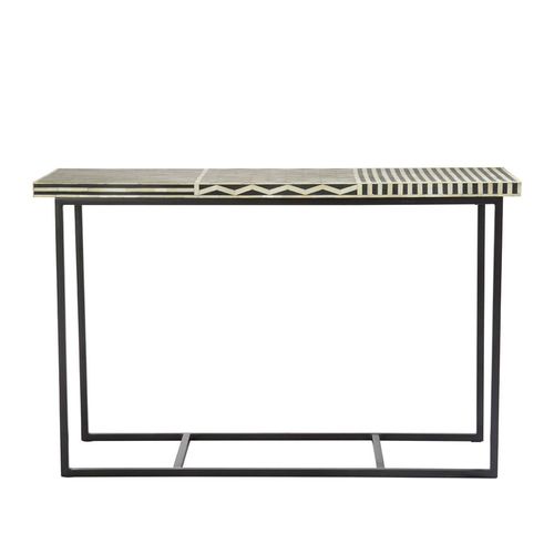 Boho Black Bone Inlay Console Table - 120cm