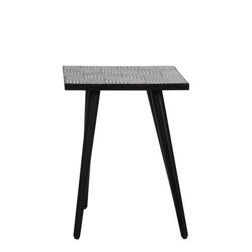 Boho Black Bone Inlay Square Side Table