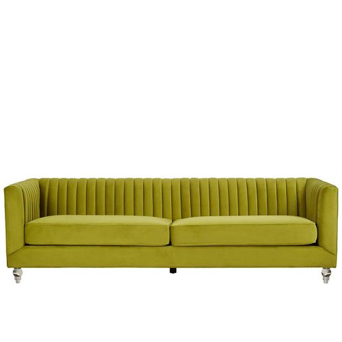 Brasa Green Velvet Fabric 3 Seater Sofa