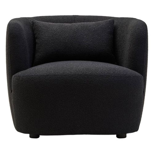 Bruge Black Fabric Curved Chair