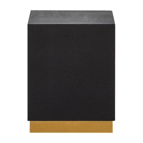 Cardoba Black Faux Shagreen Square Stool