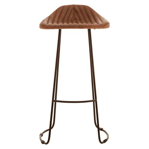 2 x Buffalo Light Brown Leather Barstool
