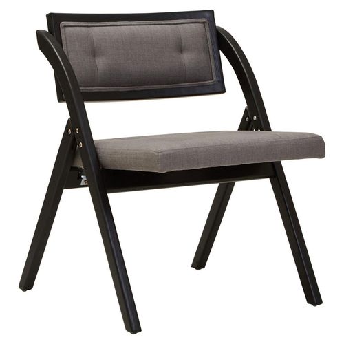 Cebu Black Elm Wood Grey Wash Padded Folding Chair