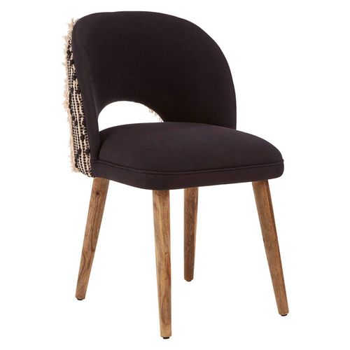 Cefena Moroccan Black Fabric Chair