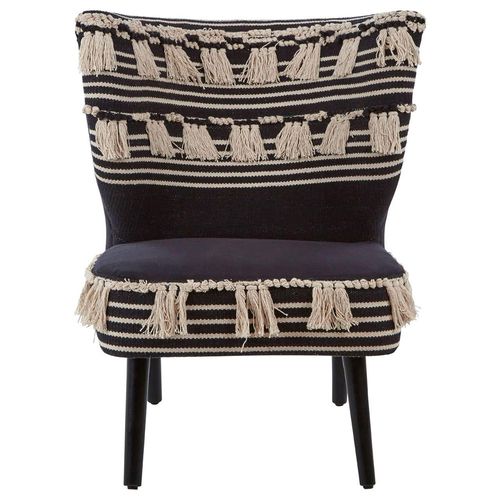 Cefena Black Fabric Moroccan Chair