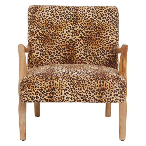 Cefena Leopard Print Fabric Armchair